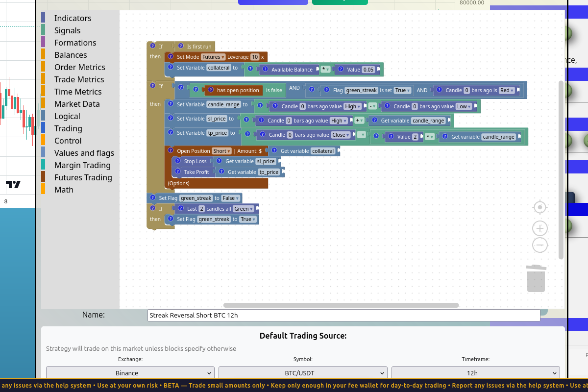 Strategy with all blocks chained together