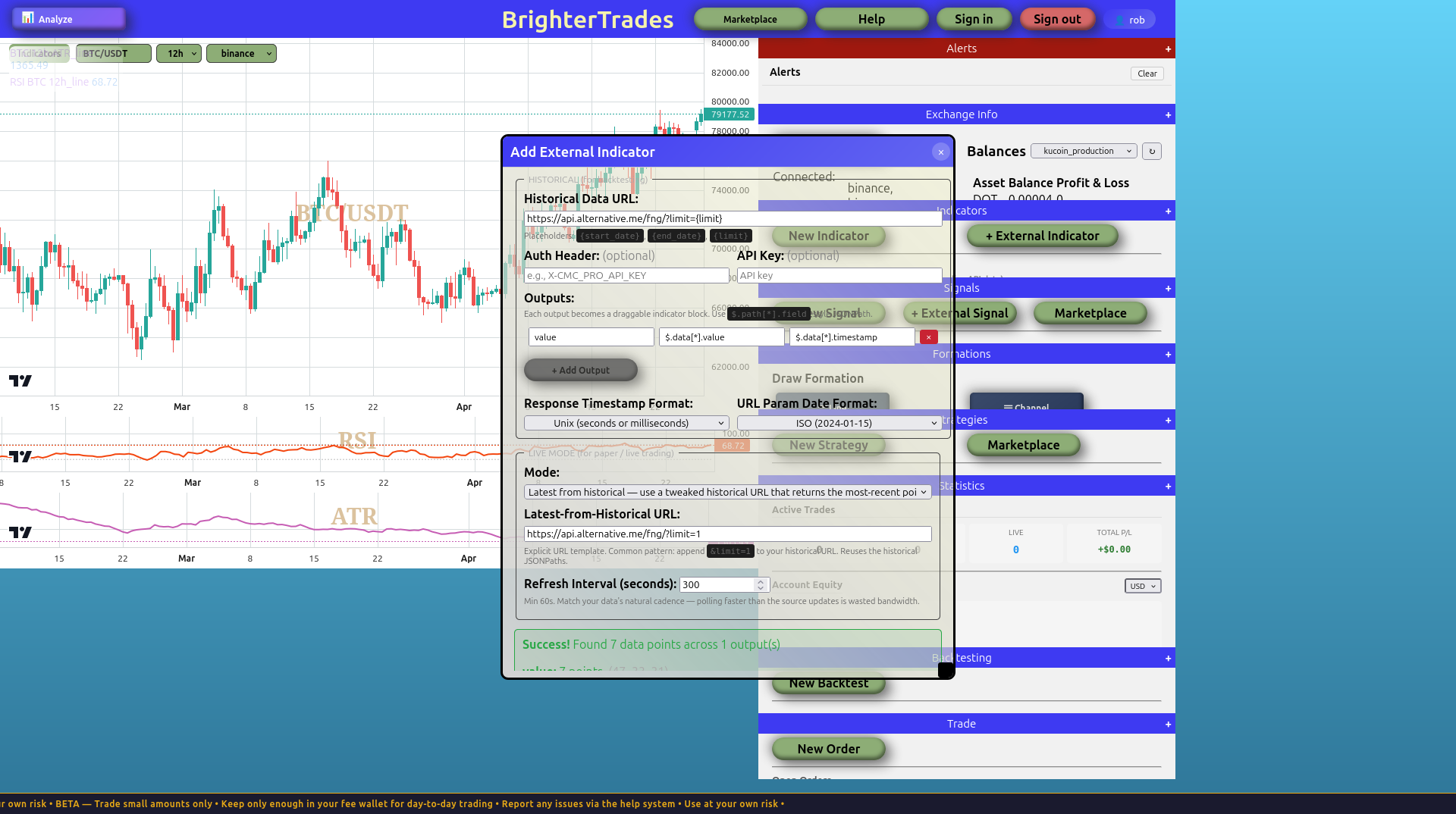 Fear & Greed test success