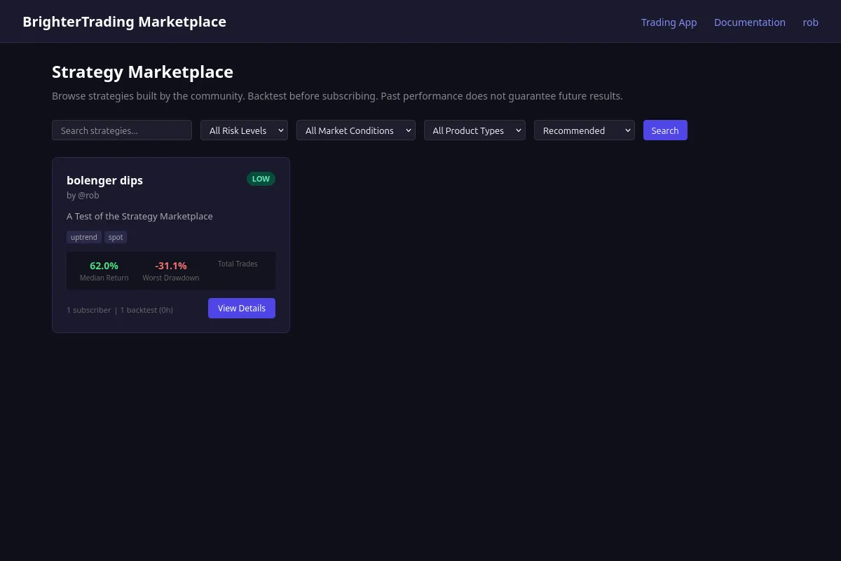 Marketplace browse page