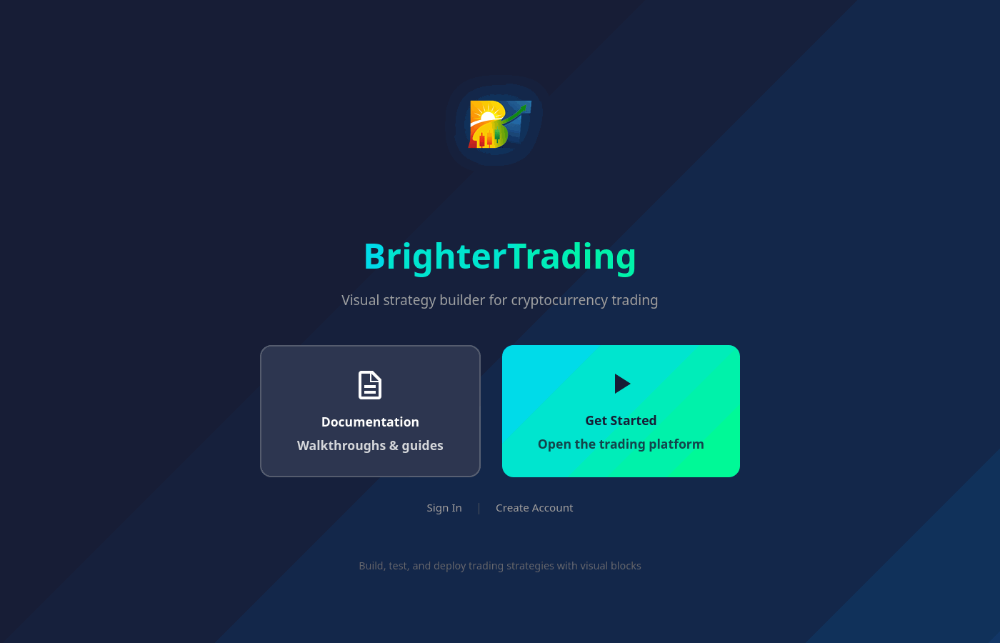 BrighterTrading welcome page